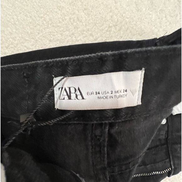 ZARA I High rise. Wide leg. Black denim pants - Picture 4 of 5